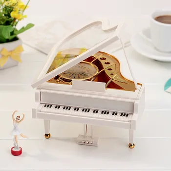 Pian forma de cutie muzicală creativă prieteni cuplu cadou de ziua rotație muzicala cutie cadou de crăciun