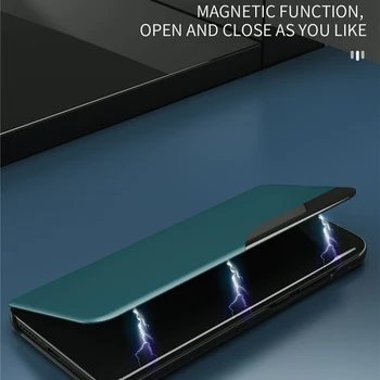Piele Smart Fereastra View Flip cu Magnet Caz Pentru Xiaomi POCO F3 Suport Magnetic Flip Coque Pentru Redmi K40 Pro