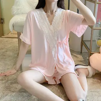 Pijama Seturi pentru Femei de Moda Sexy si Damele de Pijamale Largi Mujer îmbrăcăminte de noapte All-meci Dulce Fetele de Agrement Stil coreean Ulzzang Moale