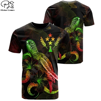 PLstar Cosmos 2021 Kosrae Polineziene Moda Barbati/Femei Hibiscus T-Shirt de Imprimare 3D de Vara cu Maneci Scurte Tee Topuri Colorate Stil-5