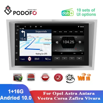 Podofo Android 10 2 Din Stereo Receptor Radio Auto GPS Multimedia pentru Opel Vauxhall Astra Vectra Zafira Antara Corsa Vivaro Veda