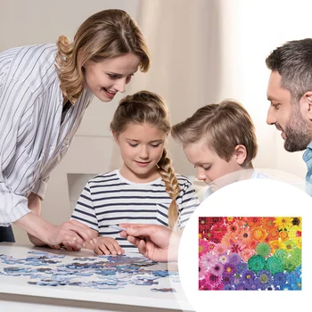 Puzzle 1000 Piese Pentru Adulți Curcubeu De Flori Înflorit Puzzle Educativ Intelectuală Decomprima Joc Distractiv Pentru Copii, Adulti