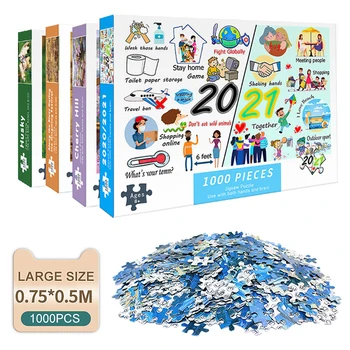 Puzzle-uri pentru Adulti 1000 Piese Puzzle 1000 Piese pentru Adulți Copii Mare Joc de Puzzle Jucarii Cadou (2021 Colaj) 75x50cm