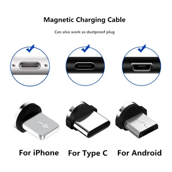 QICHSHJIN 15buc Magnetic Sfaturi Pentru iPhone Telefon Mobil Samsung Piese de schimb 3 IN 1 Mufa Micro Cablu Convertor Adaptor de Tip C
