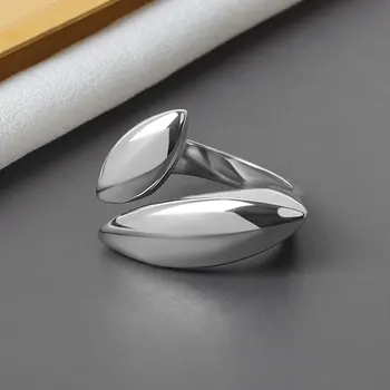 QMCOCO Nou Stil de Argint 925 Design Simplu, Rotund Inele Retro Deschidere Reglabil Manual Inel Moda Bijuterii Fine