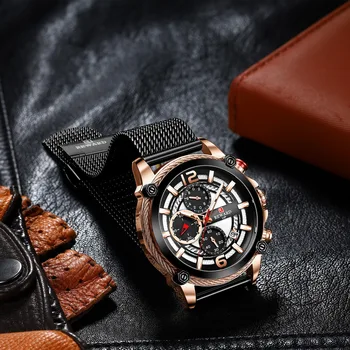 RECOMPENSA Brazilia vânzare Fierbinte Casual, Ceasuri Barbati Cuarț Oțel Inoxidabil Impermeabil Sporturi Ceas Bărbat Ceas Cronograf Ceas de mână