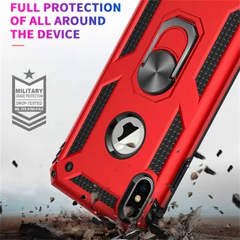 Rezistent la șocuri Armura Kickstand Telefon Caz Pentru iPhone 11 XR Pro XS Max X 6 6S 7 8 Plus Deget Inel Magnetic Holder Anti-Coperta
