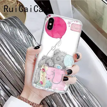 RuiCaiCa Urs Teddy DIY Pictat Cazul în care Telefonul pentru iPhone 8 7 6 6S Plus 5 5S SE XR X XS MAX 10 Coque Shell 11 11pro 11promax