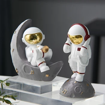 Rășină Astronaut Model Figurine Creative Decor Acasă Decorare Accesorii pentru Copii Dormitor Birou Decor Cadouri