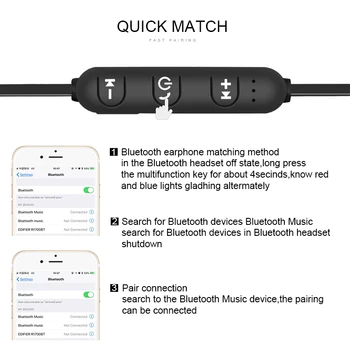 S8 Wireless Căști Magnetic Cască Bluetooth Wireless, Casti Sport Stereo cu Bass Muzica de Căști cu Microfon Cască