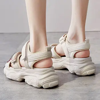 Sandale cu Toc inalt de sex Feminin de Vară 2021 Femei cu Fund Gros Pantofi Wedge, cu Platforma de sandale de Vara pentru Femei Sandale