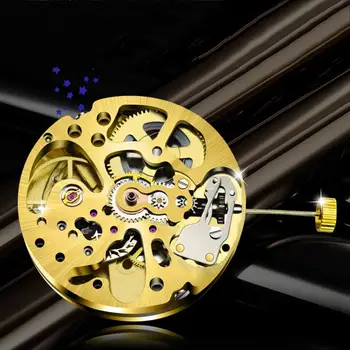 Schelet De Aur 2004 Mișcarea Obișnuită Pendul De Ajustare La Radiații Model Complet Automat Ceas De Circulație