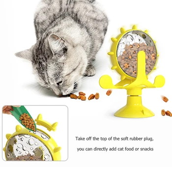 Scurgeri de placă Turnantă Jucării 360 de Rotație Moara Pisica de Companie Teasing Exercițiu de Alimentare Dispozitiv ventuza pentru Usa de Podea, de Perete