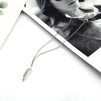 Seblasy Noua Moda de Argint de Culoare Temperament Frunze Lanț Lung Coliere & Pandantive pentru Femei DIY Breloc Bijuterii