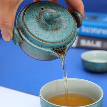 Set din ceramica de călătorie kungfu set de ceai Simplu ceai berii set pentru turism în aer liber Express ceașcă de Ceai costum