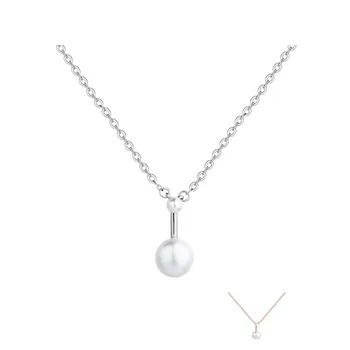 SILVERHOO Veritabil 925 Sterling Silver Cravată Coliere Pentru Femei Simplu Coajă Colier de Perle Elegante, Feminine Bine de Bijuterii Cadou