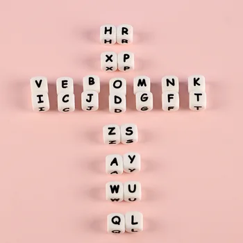 Sunrony 10buc 12mm Alfabetul englez Margele de Silicon Folosit Pentru Suzeta pentru Copii Bratari de Lanț Pentru a Face Clasa Alimentare, Jucării de ros