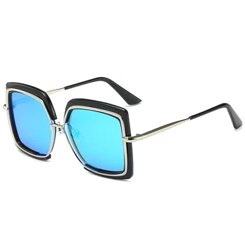 Supradimensionat ochelari de Soare pentru Femei Brand Designer de Metal Pătrat Ochelari 2020 Nou de sex Feminin Nuante Mare Oglindă Ochelari de Soare Superstar oculos