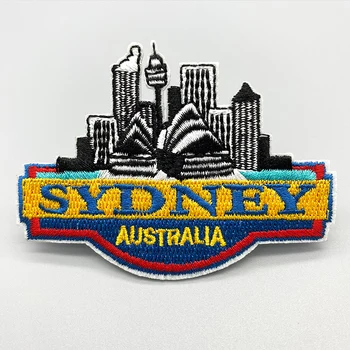 Sydney Opera House patch-uri Brodate Fier Pe Haine Pentru Îmbrăcăminte Autocolant en-Gros de Desene animate Insigna Aplicatiile DIY Cusut Decorative