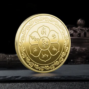 Tathagata Buddha Pictat Insigna Tradițională Chineză Budha se Aprinde Toate Creaturile Vietile Argou Monede Comemorative