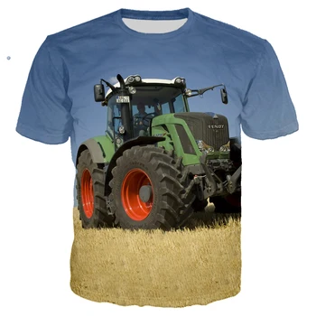 Tractor pentru Bărbați T-shirt pentru Bărbați Topuri de Vara Casual Distractiv 3DT Tricou Barbati Streetwear