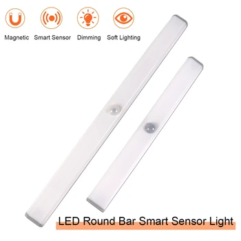 Trei culori estompat LED Lumina de Noapte Senzor de Miscare 120° rotativ Wireless USB Reîncărcabilă lampă de Noapte Pentru Dulap de Bucătărie Scara