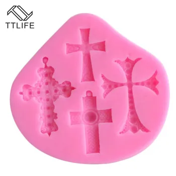 TTLIFE 7 Stiluri Formă de Cruce Fondant Tort Mucegai Silicon Revers Formând Lut Polimeric Ciocolată Decorare DIY Instrumente de Copt Matrite