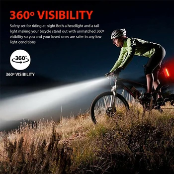 USB de Încărcare de Biciclete Lumina cu LED-uri Impermeabil Biciclete MTB din Spate Lumina de Ciclism Fata Far Stop Set Lanterna de Bicicleta, Accesorii