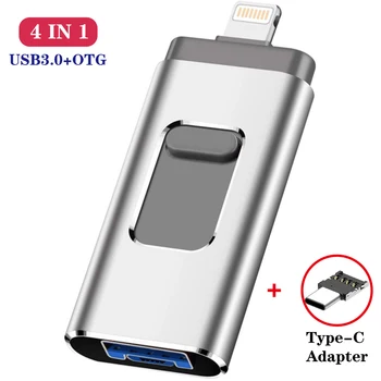 USB3.0 OTG Usb Flash Drive pentru iphone12 16gb 32gb 64gb 128gb Pendrive pentru ios / tip c / micro USB pentru Smartphone Memory Stick de 256gb