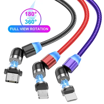 USLION Magnetic USB Cablu de Încărcare Rapidă de Tip C Cablu Magnet Încărcător Micro USB Cablu USB Telefon Mobil Cablu Nou de 360 ° +180 ° Rotație