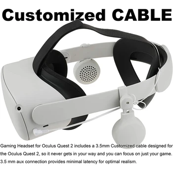 VACCINURI VR Consolidarea Sunetului în Căști pentru Oculus Quest 2 Roti la 360 de Grade Conector Aux Căști pentru Oculus Quest 2