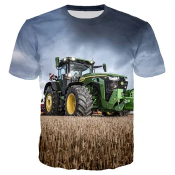 Vara 3DPrinting Masina Noua Tractor Tricou Barbati Casual de Stradă pentru Bărbați T-Shirt Băiat Hip-Hop cu Mânecă Scurtă Tricou Supradimensionat tricou