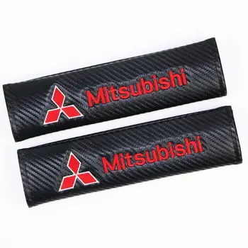VEHICAR 2 BUC Fibra de Carbon Centura de Scaun Auto Acoperi Driver Umăr Protector pentru Mitsubishi Accesorii Auto