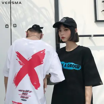 VERSMA coreeană Stil Harajuku Ulzzang Graffiti Print T-shirt pentru Bărbați Hip Hop Streetwear Supradimensionat Cuplu Tricou Barbati Femei Dropshipping