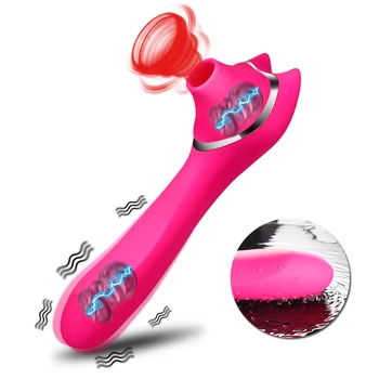 Vibrator puternic pentru Femei Oral Clitoris Stimulator punct G Penis artificial sex Feminin Vibratoare jucarii Sexuale pentru Adulti 18