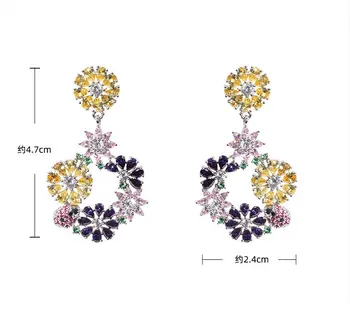 Violet Ciucure Geometrice Mici de Flori picătură Cercei Dongdaemun Picătură Cercei pentru Femei Simplu Stil Grațios en-Gros