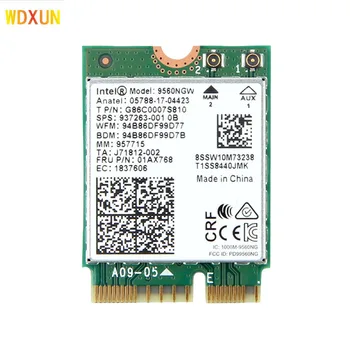 WDXUN Nou Dual-Band Wireless AC 9560 pentru Intel 9560ngw 802.11 ac 2.4 G / 5G 2x2 Card Wi-Fi, Bluetooth 5.0 unitati solid state /M. 2