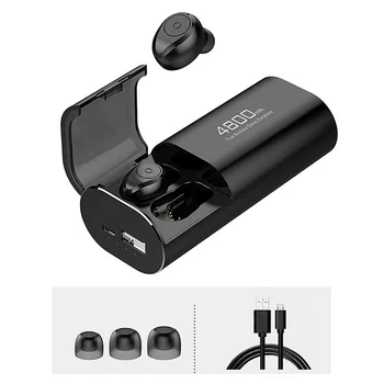Wireless Bluetooth 5.0 Căști Cu Putere Banca 4800MAh Caz de Încărcare Cu Microfon USB de Tip C Cablu TWS Stereo In-Ear Earphon