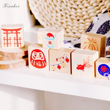 XINAHER drăguț stil Japonez serie de timbru DIY din lemn de cauciuc timbre pentru scrapbooking papetărie scrapbooking standard de timbru