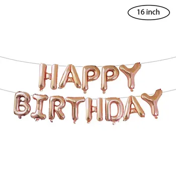 Ziua balon set de 16 inch fericit balon ziua de naștere a crescut de aur negru albastru copii petrecere de ziua balon folie de aluminiu en-gros