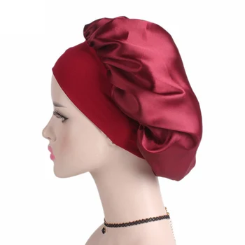 ZK30 Capota Satin Hair Styling Capac boruri Largi Mare-Bentiță elastică Cu Femei de Noapte de Dormit Capac de Îngrijire a Părului Pălărie