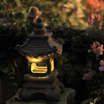 În Aer Liber, Solar, Grădină Zen Lumini Sculptura Felinar Pagoda Grădină De Lumină Lampă Solară Fermă Balcon Statuie Decor