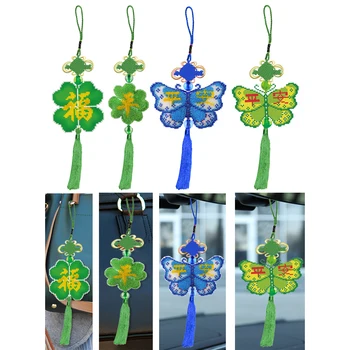 Ștampilată DIY Frunze Fluture Nod Chineză Ambarcațiuni cu Margele Cruce Cusatura Mașină de Agățat Tipărite Broderie Ciucure Kit Pandantiv pentru Cadou