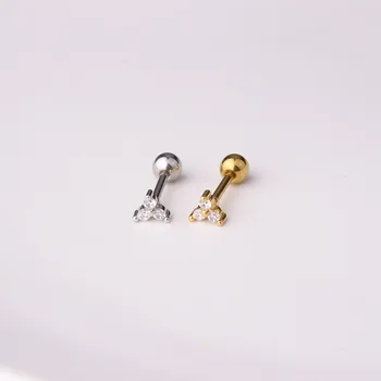 1 BUC 16G oțel Inoxidabil Cristal Zircon Ureche Știfturi de Cercei Pentru Femei/Bărbați Tragus Cartilaj Piercing Bijuterii