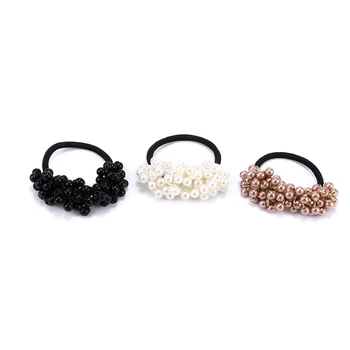 1 buc Fete de Moda Pearl Inel de Păr Cravată Margele de Păr Benzi Elastice de Cauciuc coreean Elastic de păr Gumă de Păr Frizură accesorii de par