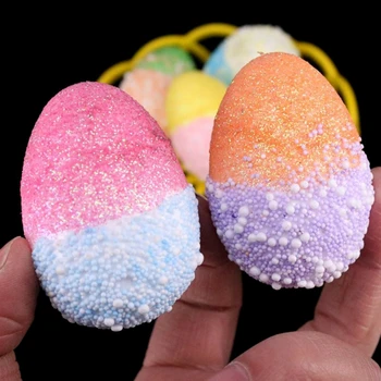 1 Coș Spuma de Ouă de Paști Vopsite Meserii DIY Artificiale Ornamente Copii Cadouri Home Decor Petrecere