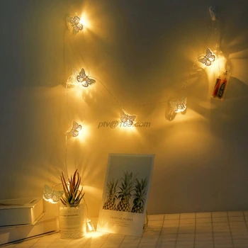 10 LED Gol în Formă de Fluture Decorativ String Lumini Lampa de Noapte de Vacanță