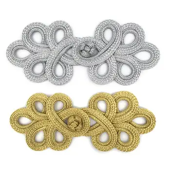 10 Pereche Aur, Argint Chineză Broasca elemente de Fixare Butonul de Noduri de Închidere Fixare Costum Tang Costum DIY buton de Cusut