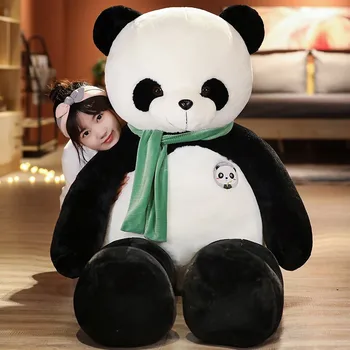 100cm Drăguț Copil Mare Eșarfă Urs Panda de Pluș Umplute de Animale Papusa Animale de Jucărie Perna de Desene animate Drăguț Păpuși Fete Iubitor de Cadouri