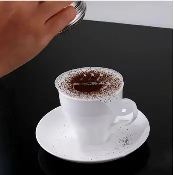 100set 16pcs/set Mucegai Cafea cu Lapte Tort Cupcake Șablon Șablon de Cafea Barista Șablon Presară Pad Duster Spray Instrumente